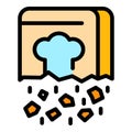 Chef recipe icon color outline vector