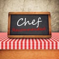 Chef Recommended Title on Restaurant Slate Chalkboard