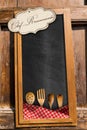 Chef Recommends - Blackboard with Kitchen Utensils