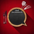 Chef Recommends - Blackboard Speech Bubble Shaped