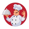 Chef in the red circle Royalty Free Stock Photo