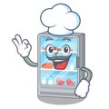 Chef refrigerator next to the mascot table Royalty Free Stock Photo