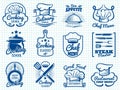 Chef retro labels collection - restaurant or cafe logos design