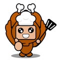 Chef roast chicken mascot costume
