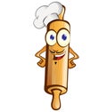 Chef rolling pin character cartoon Royalty Free Stock Photo