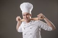 Chef with rolling pin Royalty Free Stock Photo