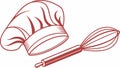 A chef\'s hat and whisk icon for culinary professionals, vector design Generative AI Royalty Free Stock Photo