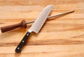 Chef's knife with honing steel