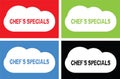 CHEF`S SPECIALS text, on cloud bubble sign. Royalty Free Stock Photo