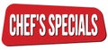 CHEF`S SPECIALS text on red trapeze stamp sign Royalty Free Stock Photo