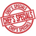 CHEF`S SPECIALS written word on red stamp sign Royalty Free Stock Photo