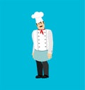 Chef sad. Cook sorrowful. kitchener Vector illustration