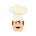 Chef sad emoji. Cook sorrowful emotions avatar. kitchener Vector illustration