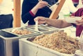 Chef serving thai nuddle dish.