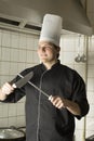 Chef Sharpening Knife Royalty Free Stock Photo
