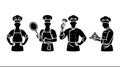 Chef Silhouettes Cooking Kitchen Staff Culinary Uniforms Royalty Free Stock Photo