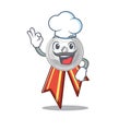 Chef silver medal isolated with the character