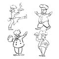 Chef sketch collection vector