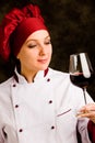 Chef Somelier with glass of wine