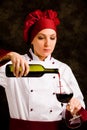 Chef Somelier pouring wine