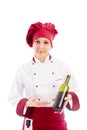 Chef Somelier with wine Royalty Free Stock Photo