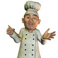 Chef with soup spoons