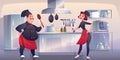 Chef and sous chef on kitchen. Restaurant staff Royalty Free Stock Photo