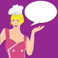 chef with speech bubble. Vector illustration decorative design Royalty Free Stock Photo