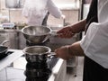 Chef cooking restaurant kitchen professional work Royalty Free Stock Photo