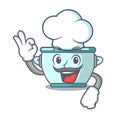 Chef steel pot character cartoon