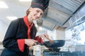 Chef stirring a meal Royalty Free Stock Photo