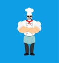 Chef Strong Cool serious. Cook strict. kitchener Vector illustration