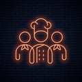 Chef team neon sign. Restaurant chefs neon concept Royalty Free Stock Photo