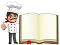 Chef thumb up gesture blank cook book isolated Royalty Free Stock Photo