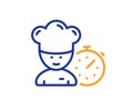 Chef time line icon. Chief-cooker sign. Vector