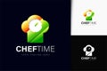 Chef time logo design with gradient