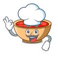 Chef tomato soup character cartoon