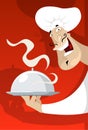 Chef touts his masterpiece Royalty Free Stock Photo