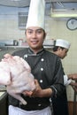 Chef with turkey poultry Royalty Free Stock Photo