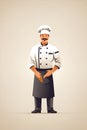 Chef in Uniform Standing With Hands in Pockets. Generative AI.