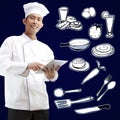 Chef using digital tablet Royalty Free Stock Photo