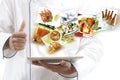 Chef using digital tablet Royalty Free Stock Photo