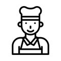 Chef vector, Barbecue related line style editable stroke icon