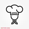 Chef vector icon in a cooking hat. Kitchen logo Royalty Free Stock Photo