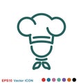 Chef vector icon in a cooking hat. Kitchen logo Royalty Free Stock Photo