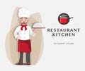 Chef Vector Illustration Design, Professional cooks Restaurant Kitchen