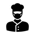 Chef Wearing mask Vector Icon which can easily modify or edit