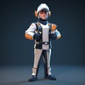 Charming 3d Astronaut Model With Anime-inspired Design