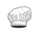 Chef white hat sketch vector illustration