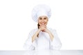 Chef woman. Isolated over white background Royalty Free Stock Photo